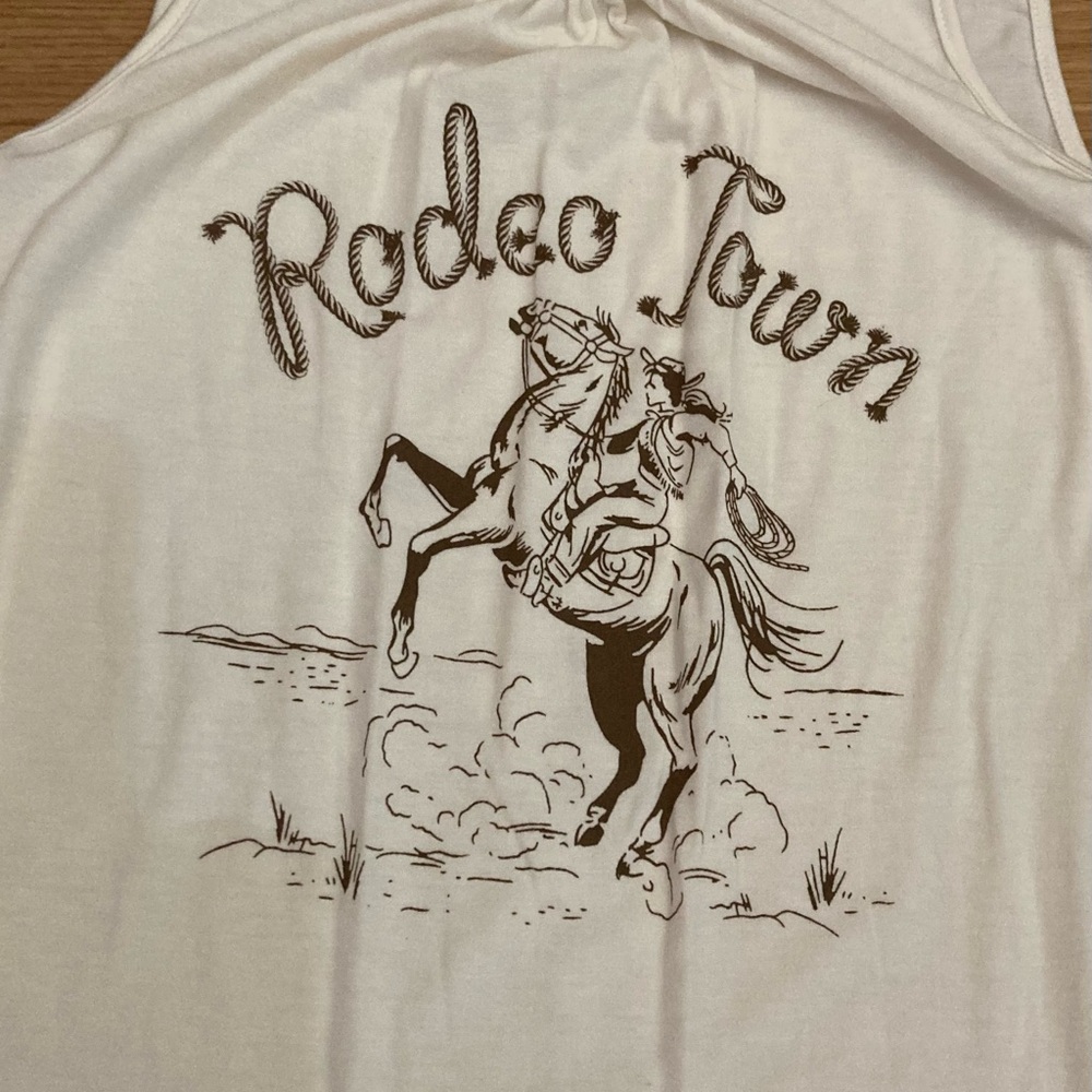 Ces Femme Cream Rodeo Town Tank Top M Medium - Picture 3 of 5